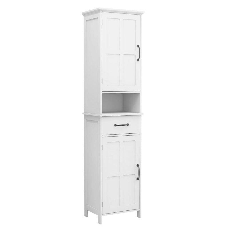 White Double Door Storage Cabinet with Drawer - 64.96 in. H