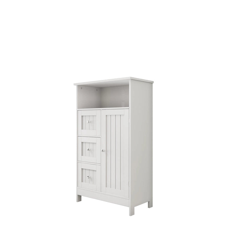 White 3-Drawer Storage Cabinet for Bathroom