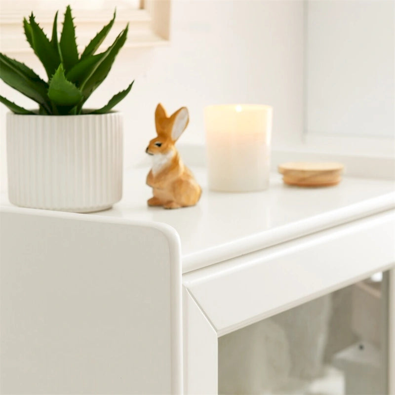 Brown Freestanding Storage Cabinet with Adjustable Shelves