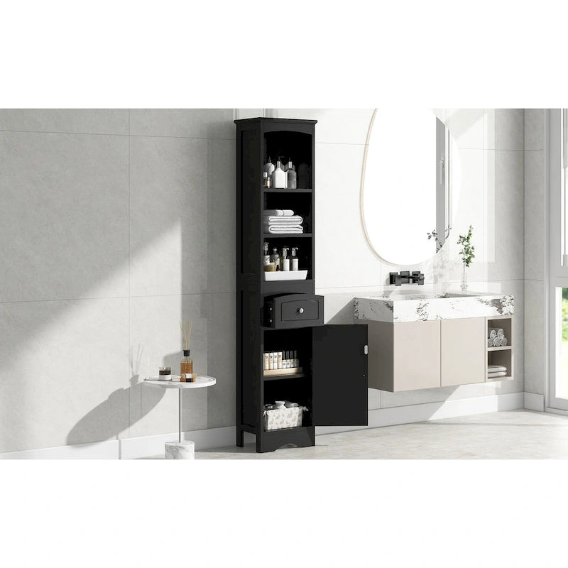 Freestanding Bathroom Storage Cabinet with Drawer - Light Color