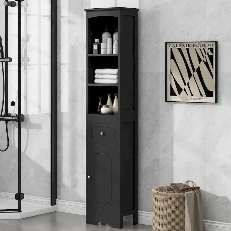 Freestanding Bathroom Storage Cabinet with Drawer - Light Color