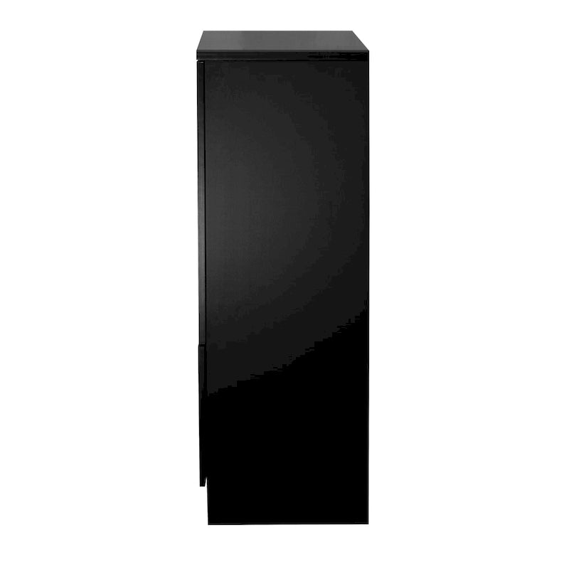 Blue Floor Cabinet with 2 Glass Doors for Home Storage